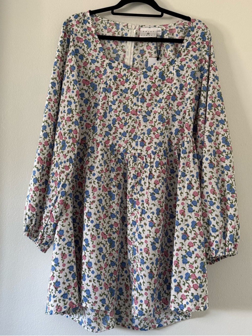 Daisy Street Floral Babydoll Mini Dress NWT Long Sleeve Cottagecore XL